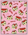 Gingerbread Houses Candy Cane Pattern Rug