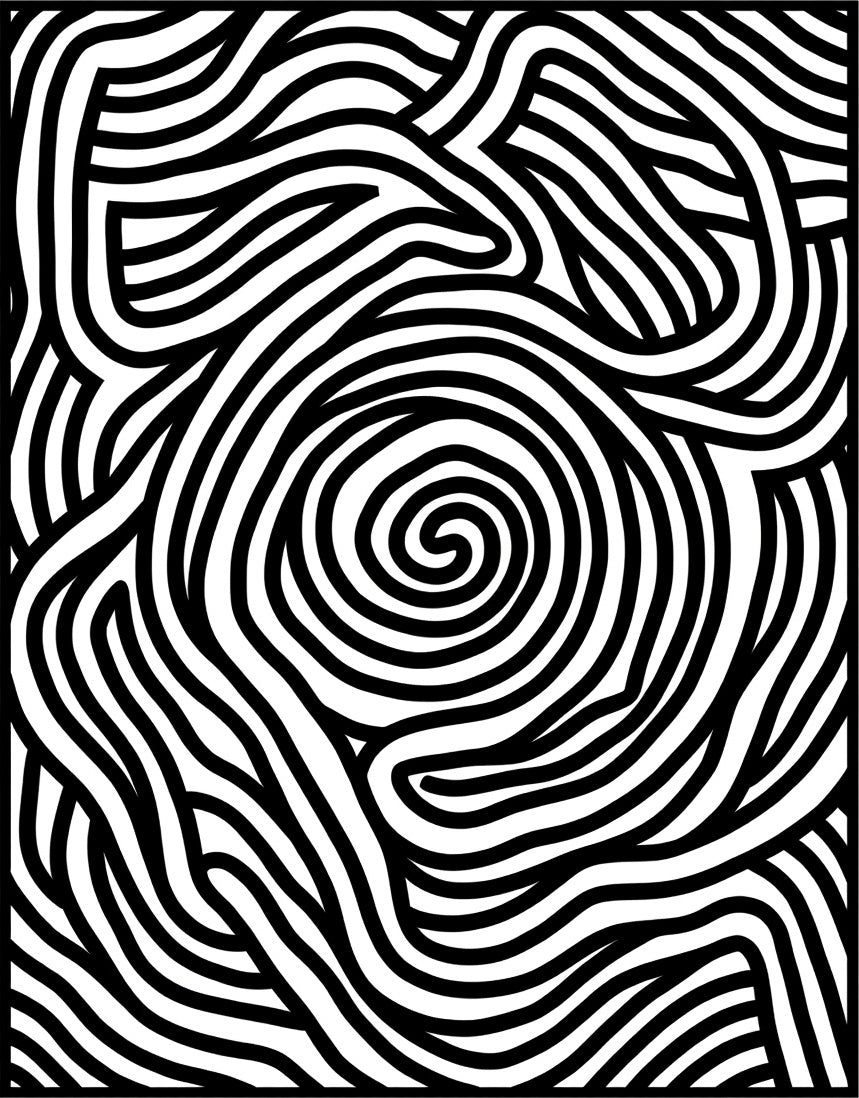 Abstract Swirl Stripe Contour Rug