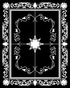 Ornate Floral Scrollwork Frame Rug
