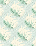 Abstract Pastel Tropical Leaves Pattern Rug