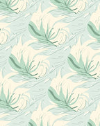 Abstract Pastel Tropical Leaves Pattern Rug