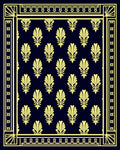 Classic Yellow Laurel Motif Rug
