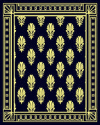 Classic Yellow Laurel Motif Rug