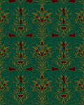 Emerald Green Art Nouveau Floral Medallion Rug