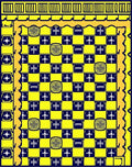 Bold Yellow Checkerboard Pattern Rug