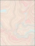 Pastel Topographic Contour Waves Rug