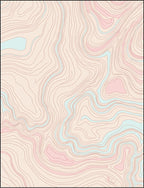 Pastel Topographic Contour Waves Rug