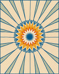 Radiant Sunburst Geometric Pattern Rug