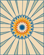 Radiant Sunburst Geometric Pattern Rug