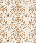 Gold Floral Scroll Pattern Rug