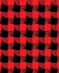 Bold Red Black Checkered Pattern Rug