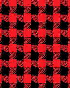 Bold Red Black Checkered Pattern Rug