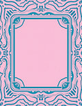 Groovy Abstract Teal Pink Swirl Design Rug
