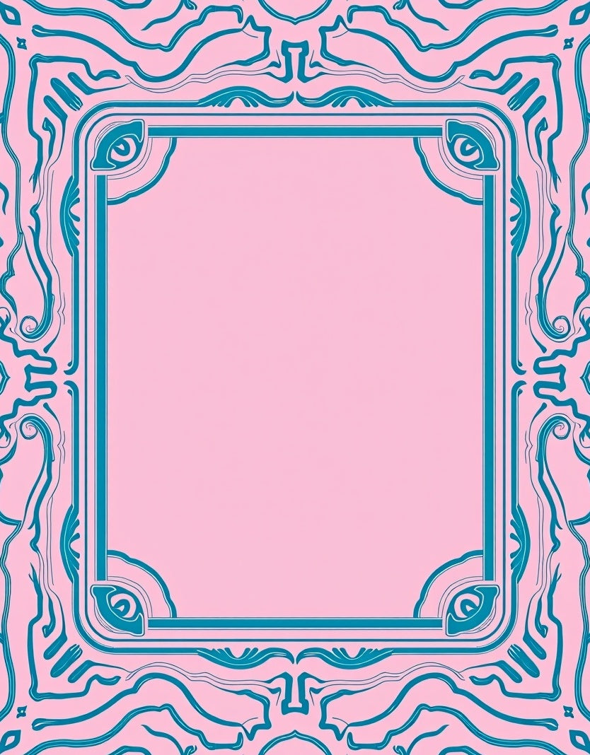 Groovy Abstract Teal Pink Swirl Design Rug