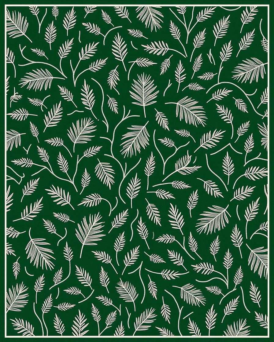 Whimsical Leaf Patterned Design Rug