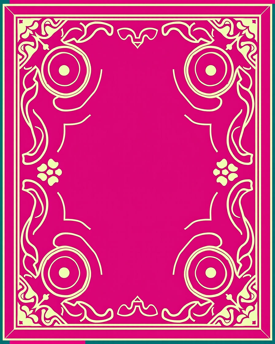 Vibrant Floral And Circular Border Design Rug