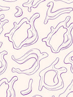 Abstract Purple Fluid Outline Pattern Rug