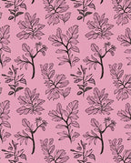 Pink Botanical Line Art Floral Rug