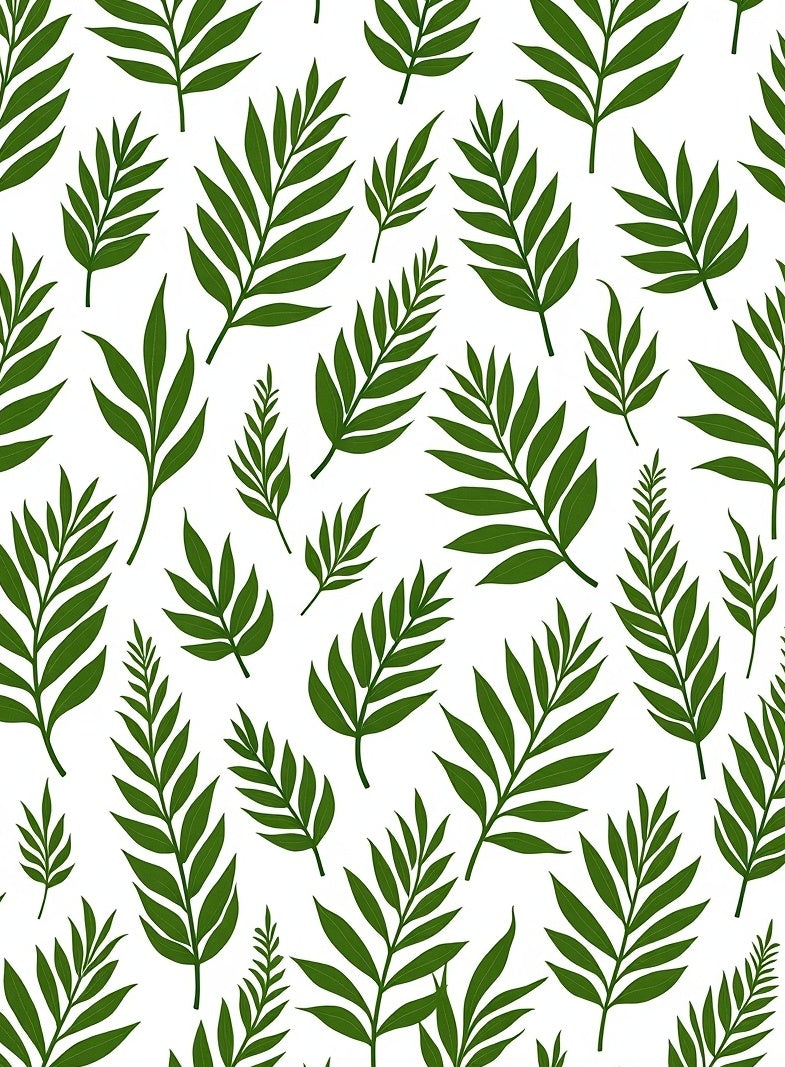 Green Leaf Tropical Pattern Rug