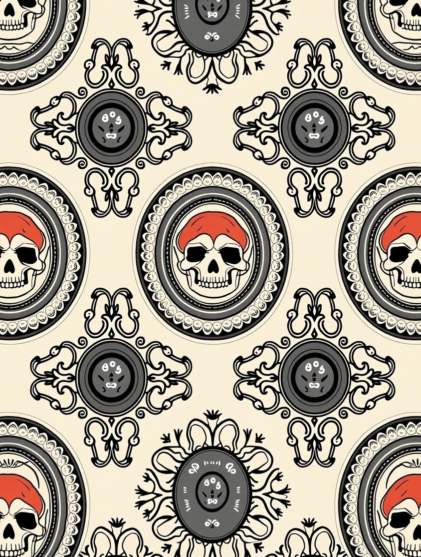 Gothic Skull Ornamental Pattern Rug
