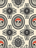 Gothic Skull Ornamental Pattern Rug