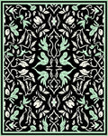 Botanical Symmetry Style Art Rug