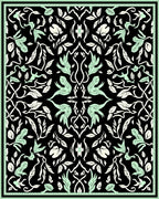 Botanical Symmetry Style Art Rug
