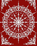 Intricate Snowflake Mandala Design Rug