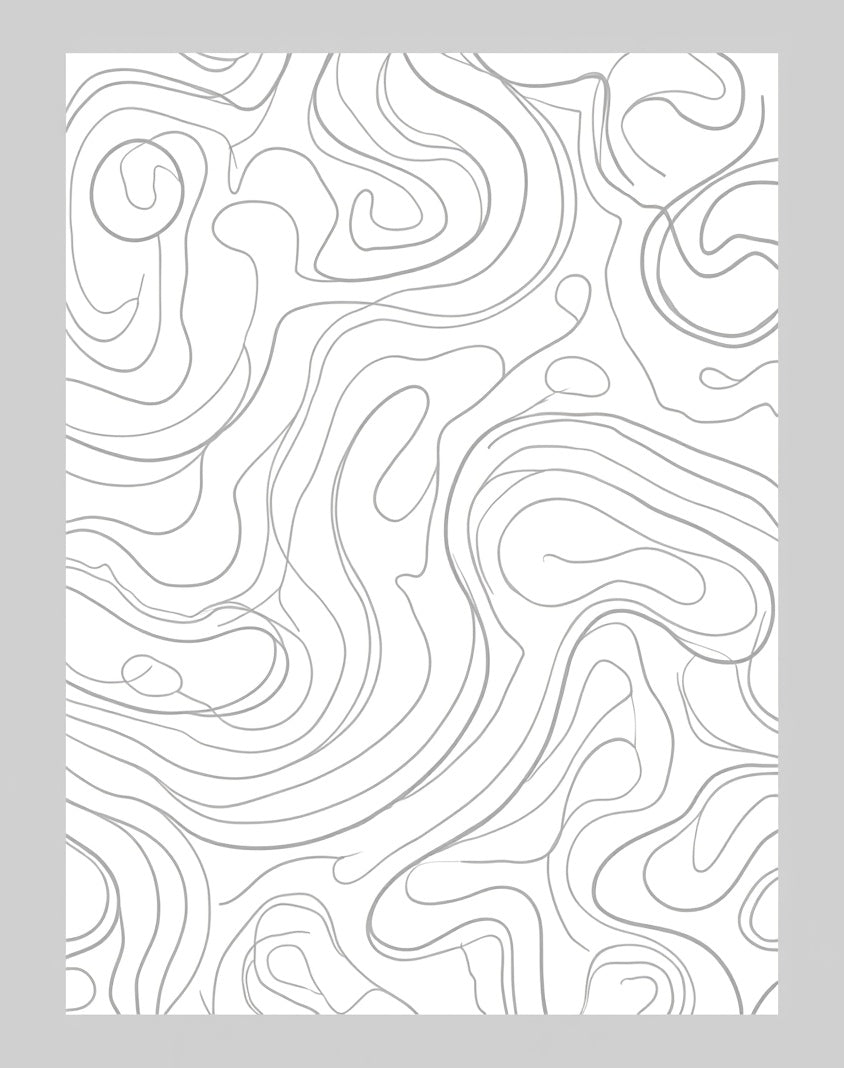 Abstract Wavy Contour Line Pattern Rug