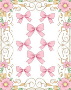 Pink Bows and Floral Swirls Rug
