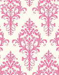 Pink Ornate Floral Damask Pattern Rug