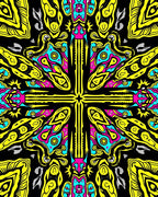 Bold Neon Psychedelic Pattern Rug