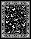 Elegant Butterfly Scroll Pattern Design Rug