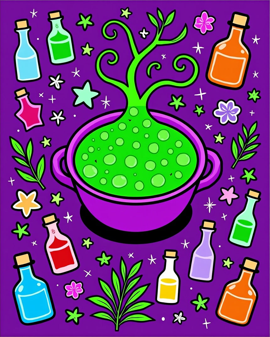 Whimsical Potion Star Pattern Rug
