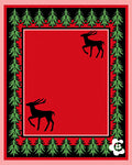 Red Deer Evergreen Border Design Rug