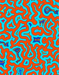 Bright Orange Aqua Organic Pattern Rug