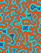 Bright Orange Aqua Organic Pattern Rug