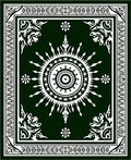 Intricate Sunburst Floral Motif Rug