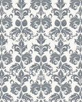 Classic Grey Damask Floral Pattern Rug