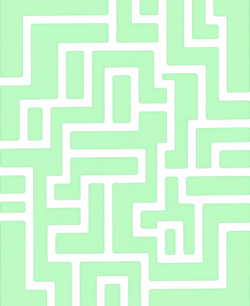 Mint Green Maze Pattern Rug