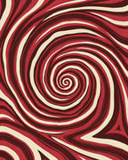 Red Cream Swirl Abstract Pattern Rug