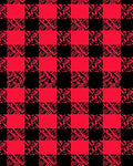 Red and Black Abstract Buffalo Check Design Rug