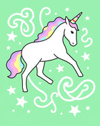 Whimsical Unicorn With Rainbow Mane Rug