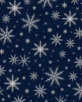 White Snowflake Pattern On Navy Background Rug