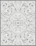Intricate Floral Swirl Square Pattern Rug