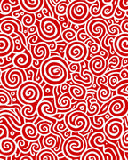 Crimson White Swirl Motion Rug