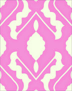 Pink Cream Geometric Symmetry Design Rug