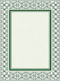 Classic Green Geometric Floral Border Rug