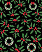 Classic Holly Berry Wreath Arrangement Rug