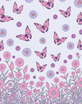 Pink Butterflies Daisy Garden Pattern Rug